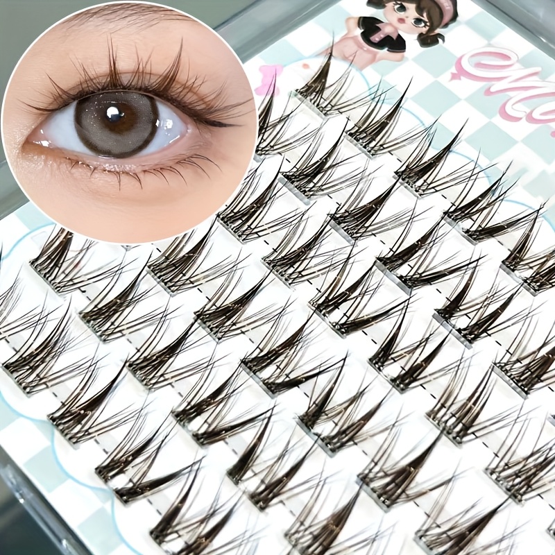Eyelash Extension Natural - Cílios Postiços Mixiaohe Marrom Claro Sem
