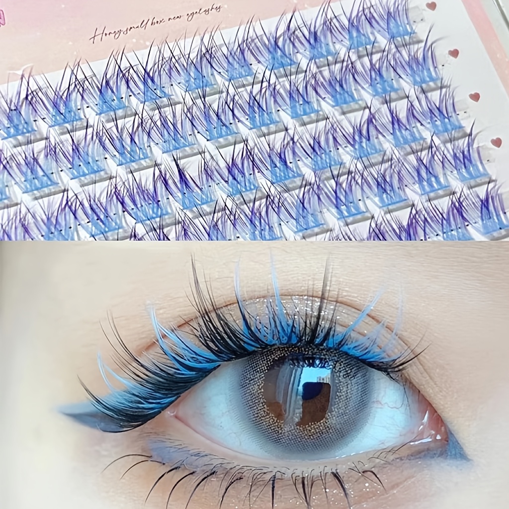 Eyelash Extension Natural - Cílios Coloridos Mixiaohe 60 Clusters, Aplicação