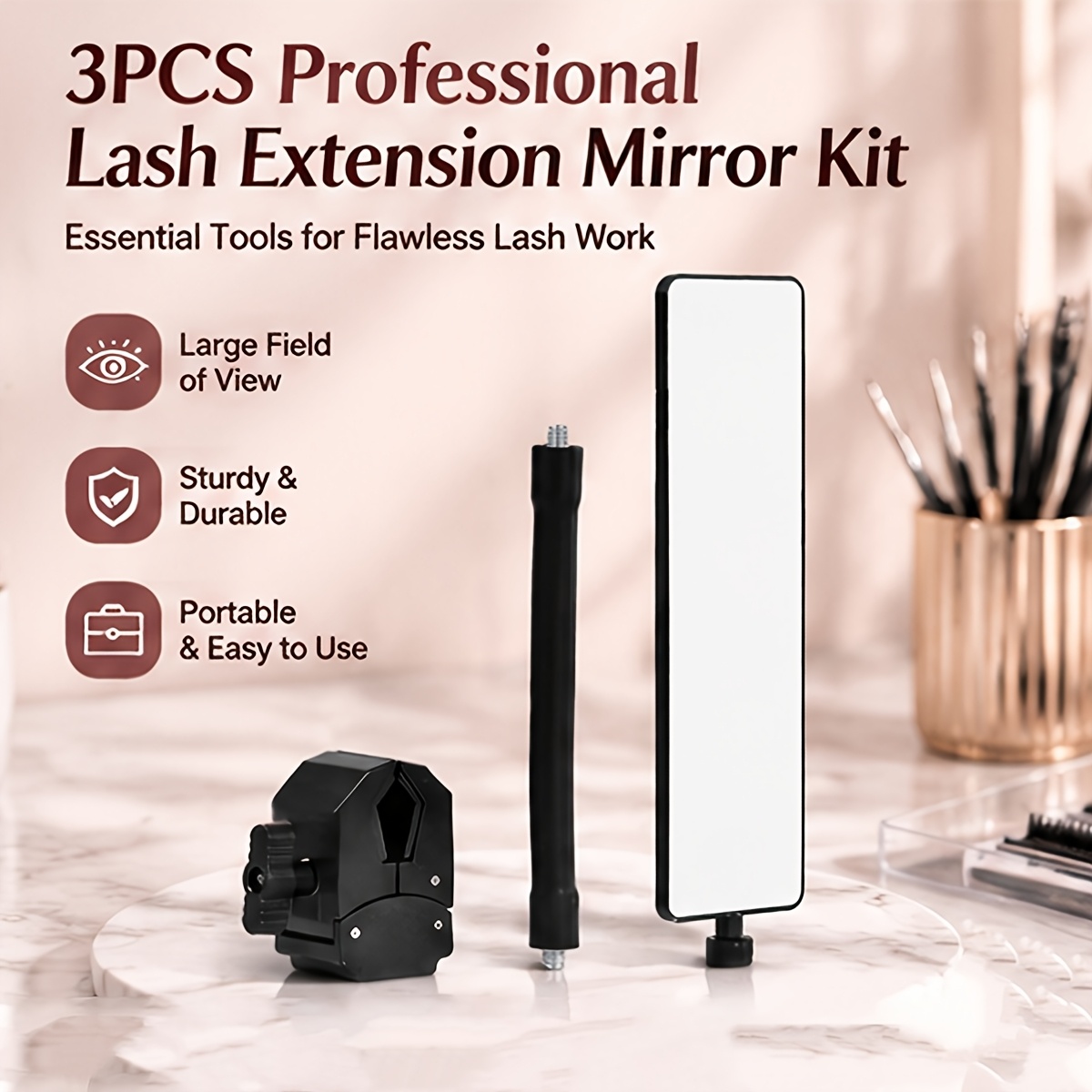Lash Tile Palette - Conjunto de 3 Espelhos Profissionais para