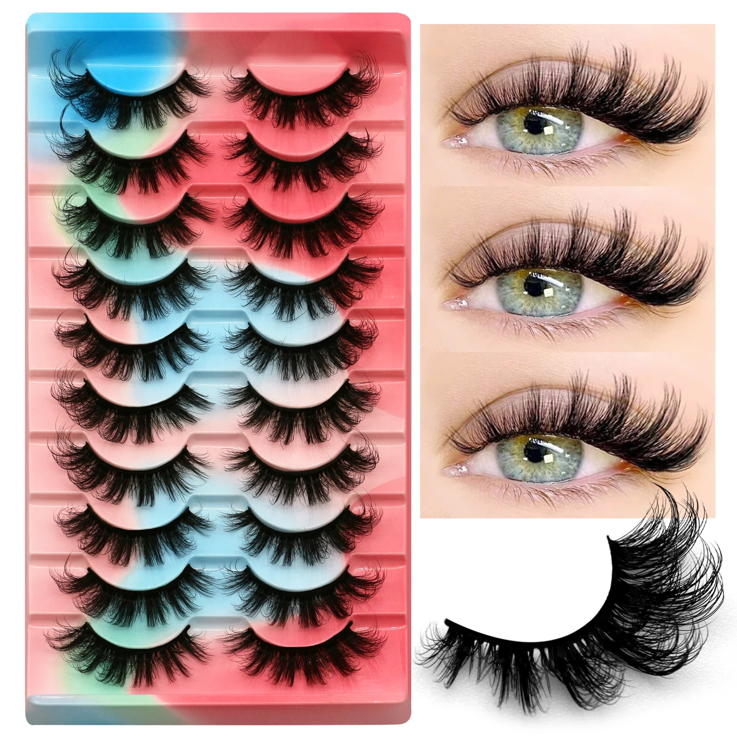 Eyelash Extension Cat Eye Wispy - Lasvirey cílios macios naturais olho de