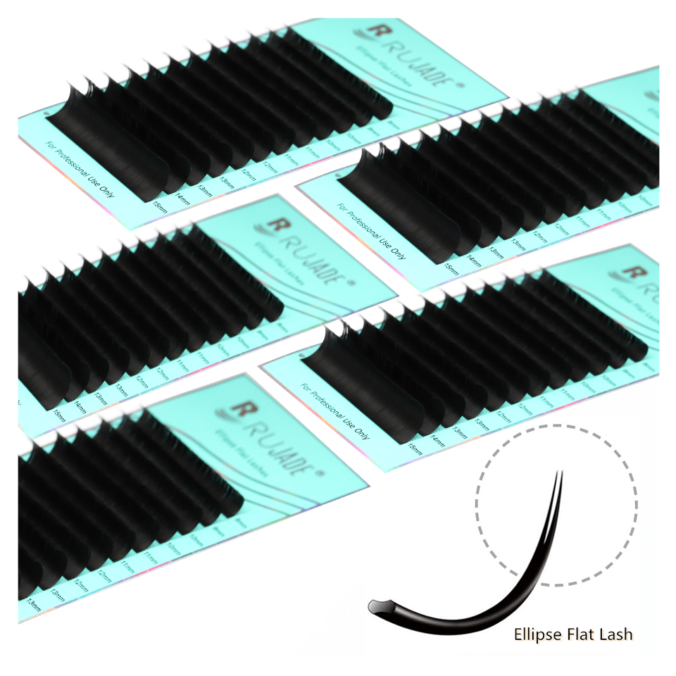 Eyelash Extension C Curl - Cílios Postiços RUJADE Ellipse Flat para