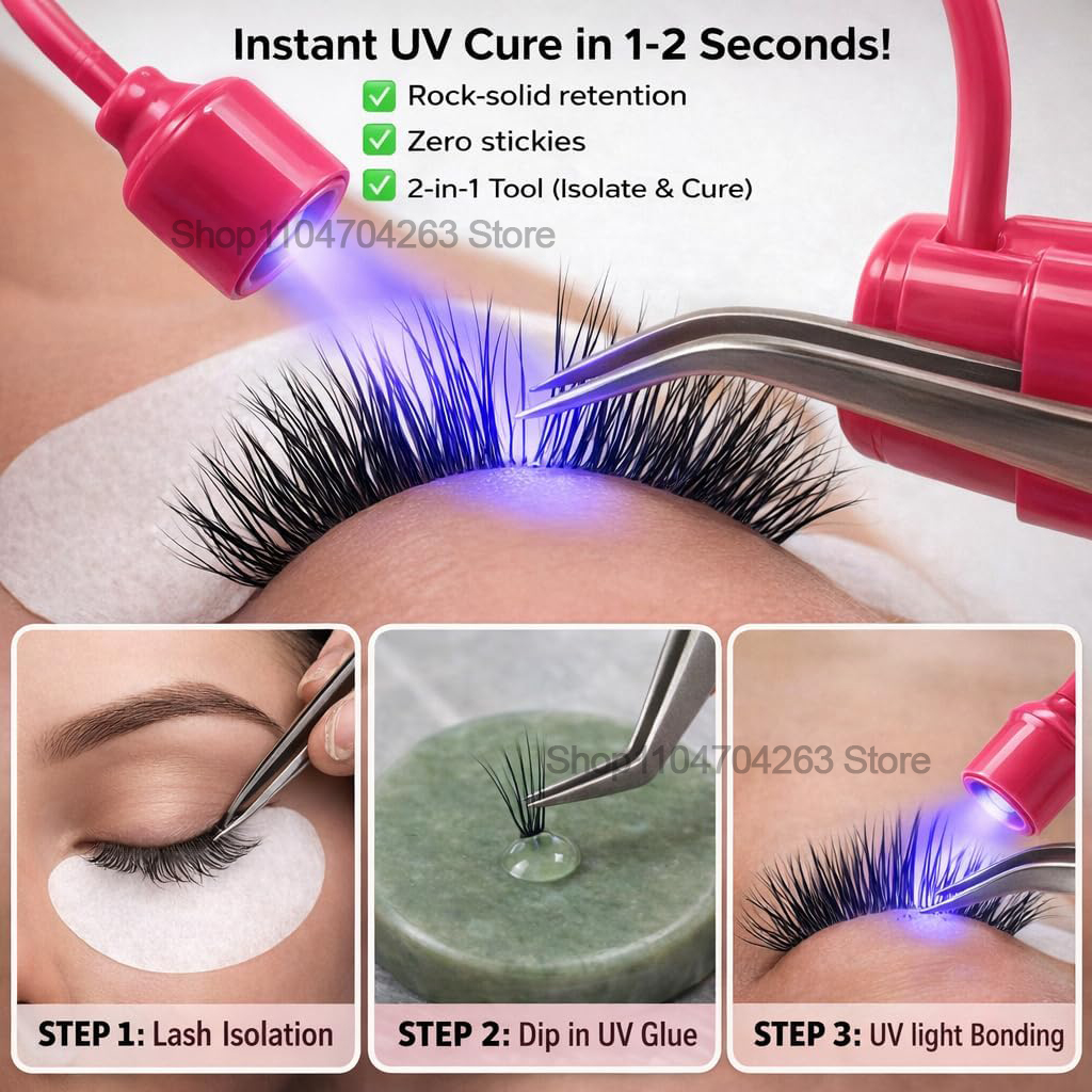 Mini Luz UV para Cílios 180 °  - Lash Extension Tweezers avaliação e preço