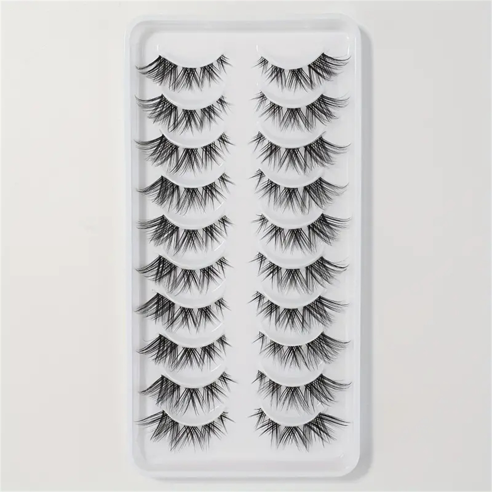 10 pares de cílios postiços cl - Eyelash Extension Cat Eye Wispy avaliação e preço
