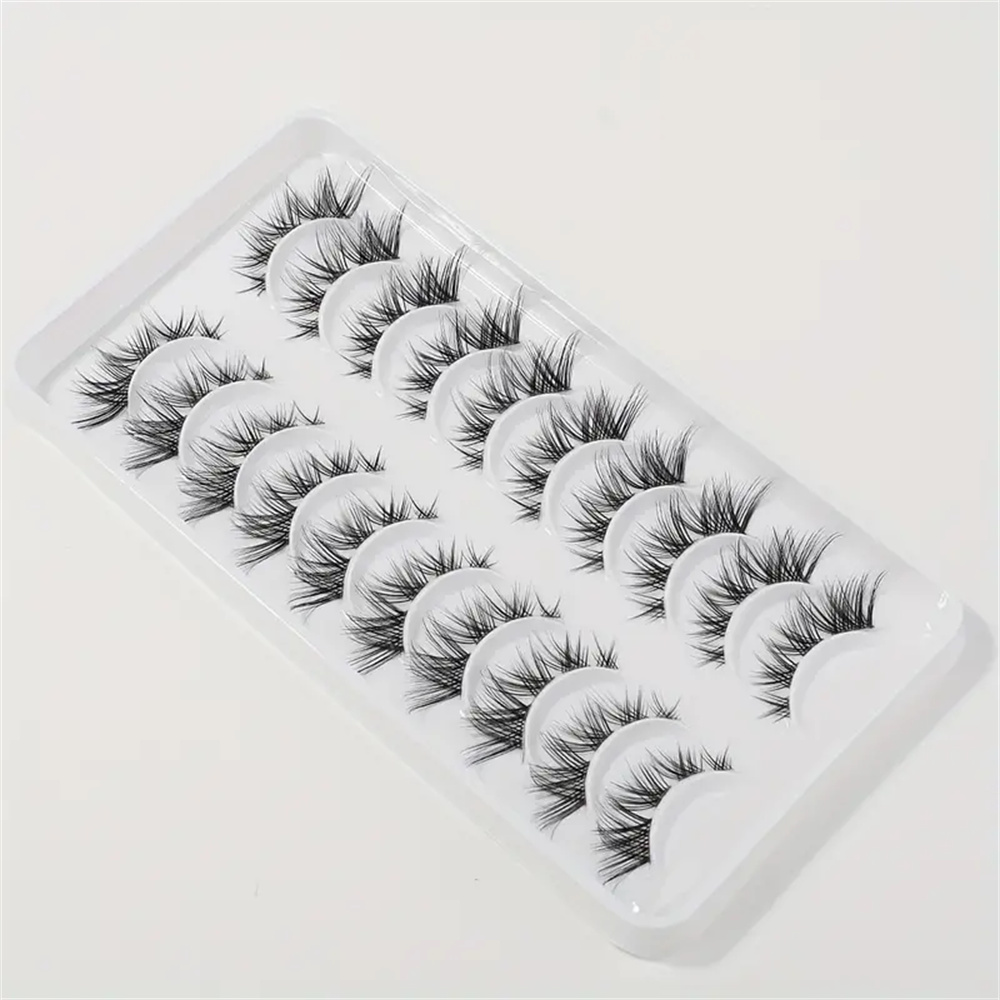 10 pares de cílios postiços cl - Eyelash Extension Cat Eye Wispy avaliação e preço