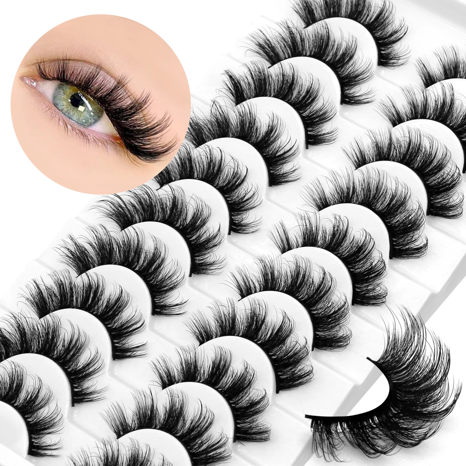 Lasvirey cílios macios naturai - Eyelash Extension Cat Eye Wispy avaliação e preço