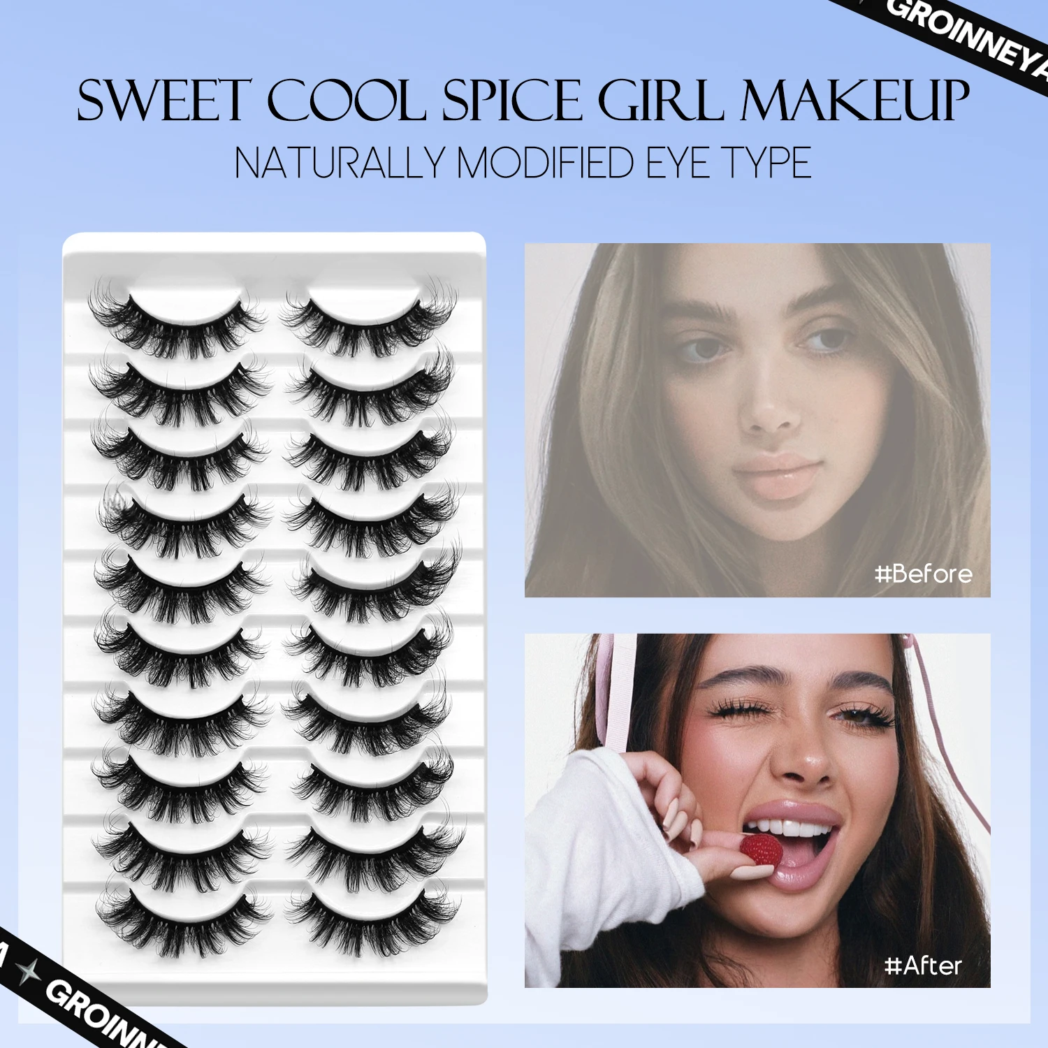 Lasvirey cílios macios naturai - Eyelash Extension Cat Eye Wispy avaliação e preço
